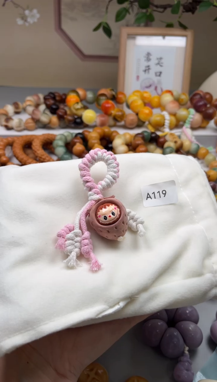 白玉菩提手串A119血柏拉布布30mm一串通货随机