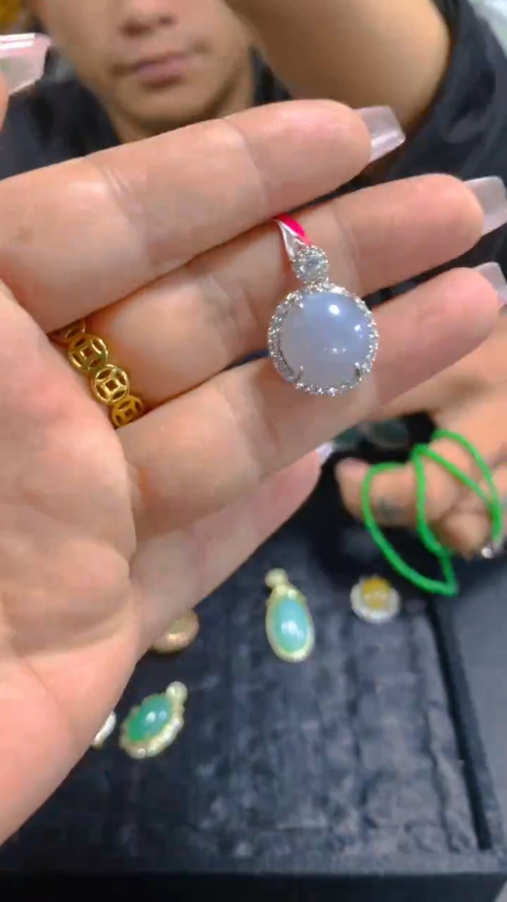 【闪购商品】翡翠吊坠(赠链)银S925镶嵌0515111124