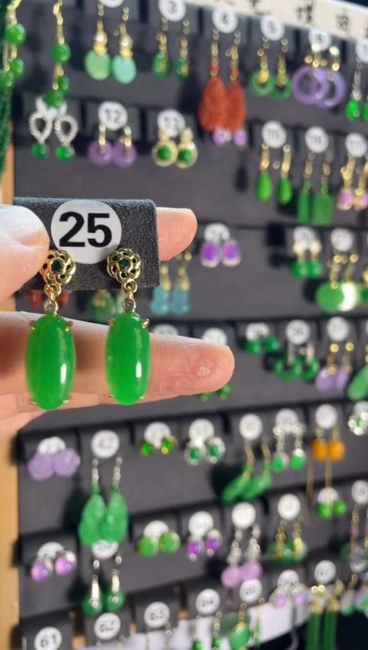 【闪购商品】翡翠耳饰银S925镶嵌25....