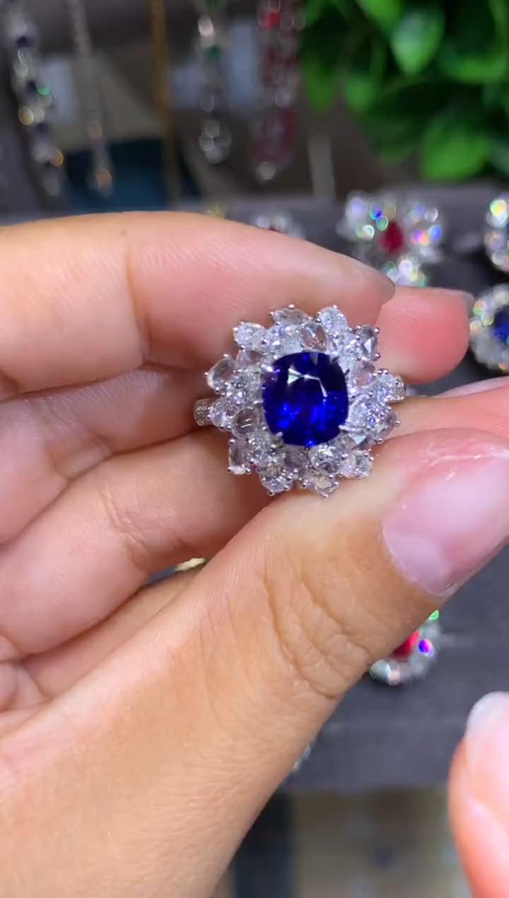 戒指蓝宝石铂Pt950镶嵌3.07CT