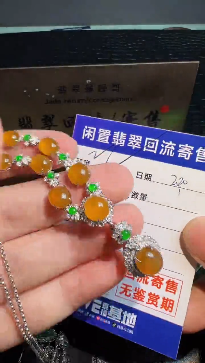 【闪购商品】翡翠颈饰18K金镶嵌翡翠回流