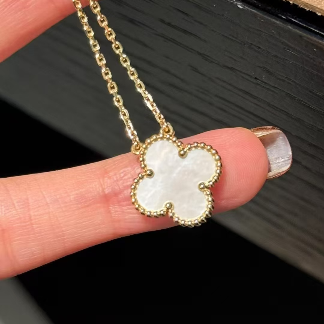 【直播福利】18K金白色单花四叶草项链 RZ