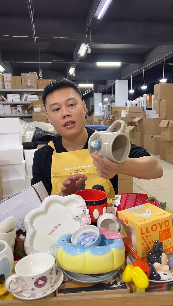 瓷片原盒小八树洞杯