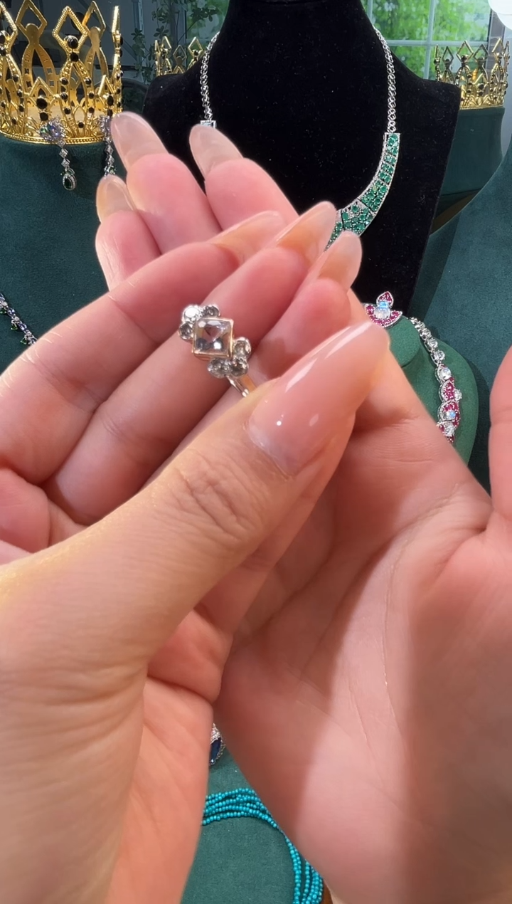 银S925镶嵌戒指发晶戒指