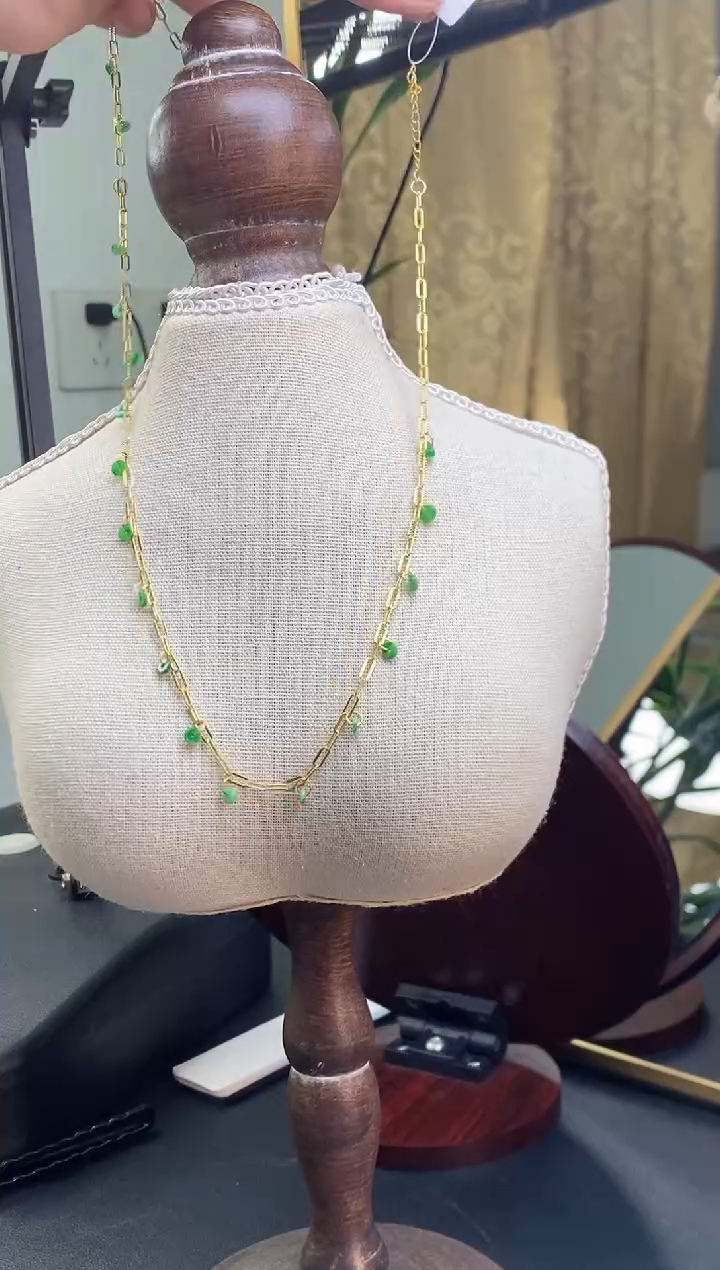 颈饰银S925镶嵌翡翠18243