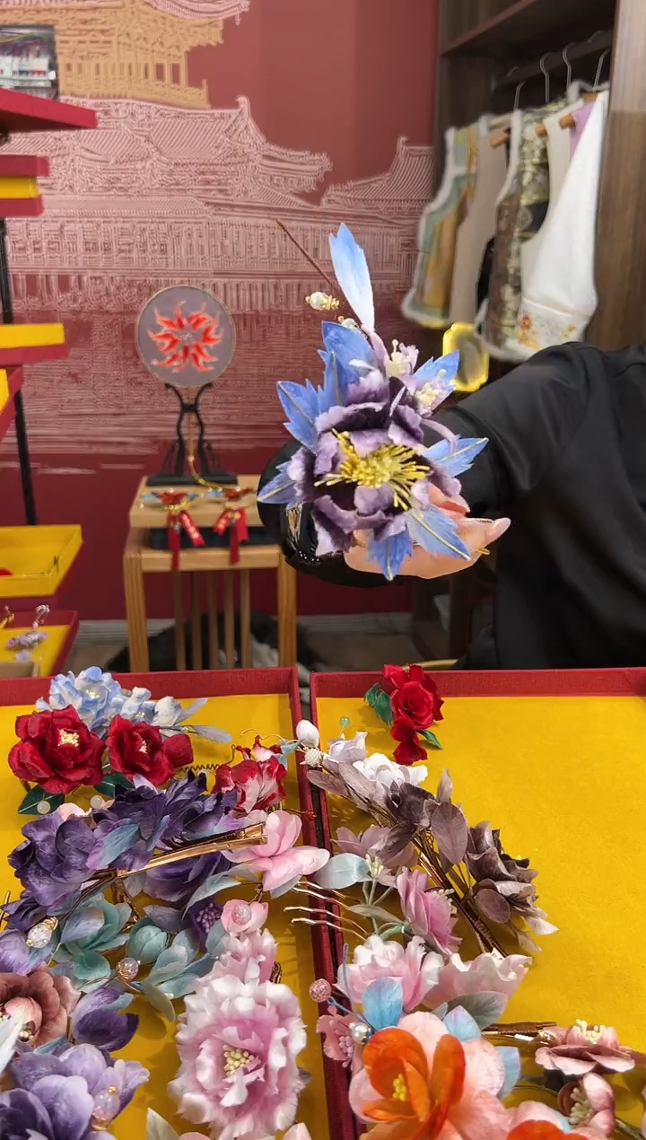 【闪购商品】刺绣非遗绒花（发饰）