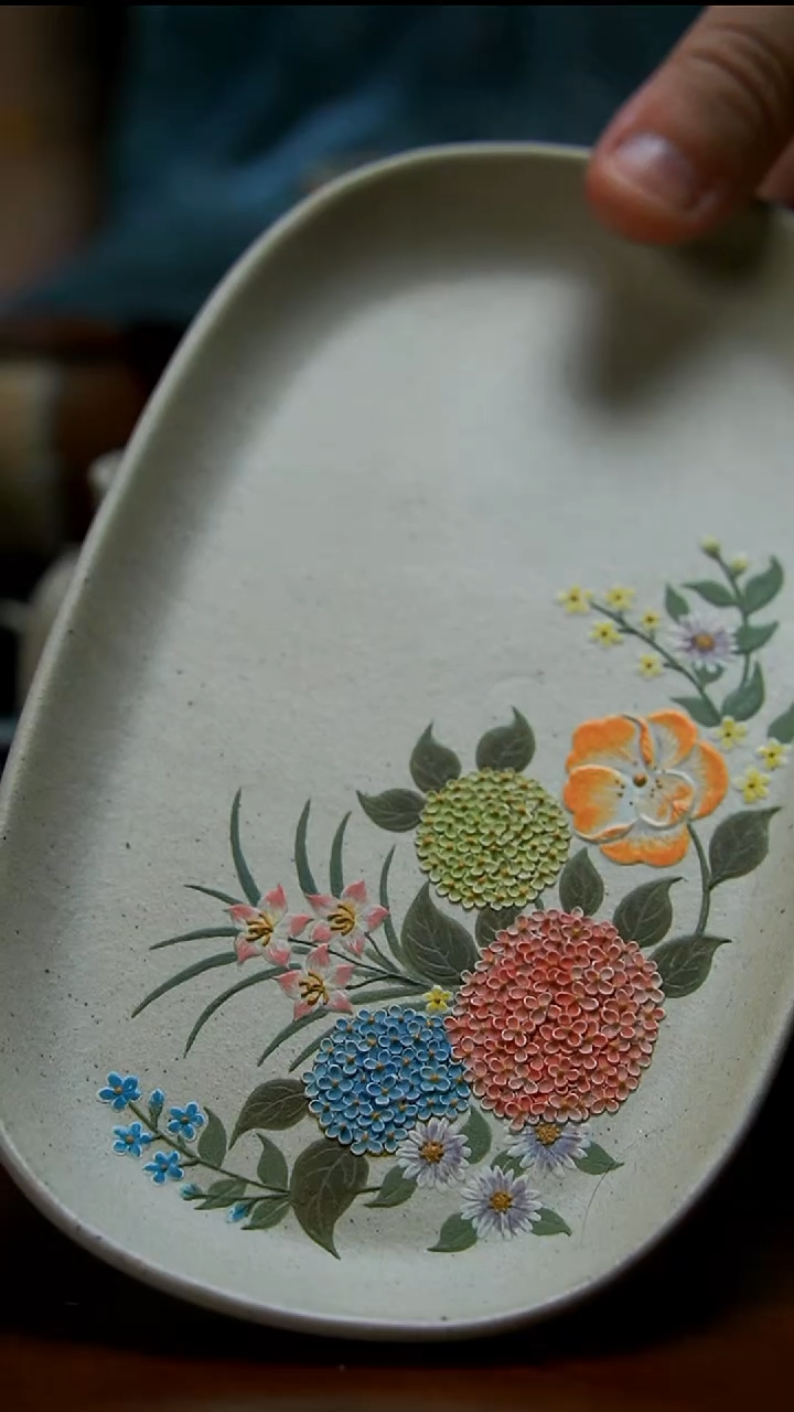 茶壶紫砂大款花花干泡