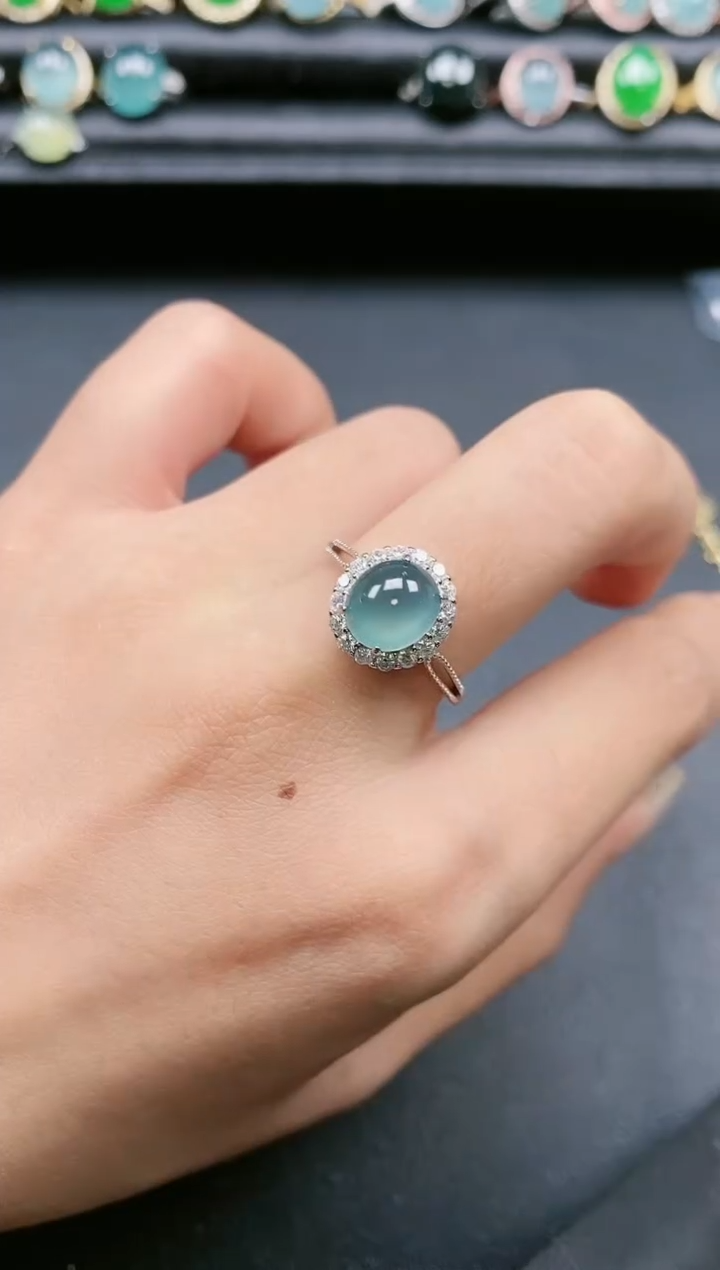 翡翠戒指银S925镶嵌11111