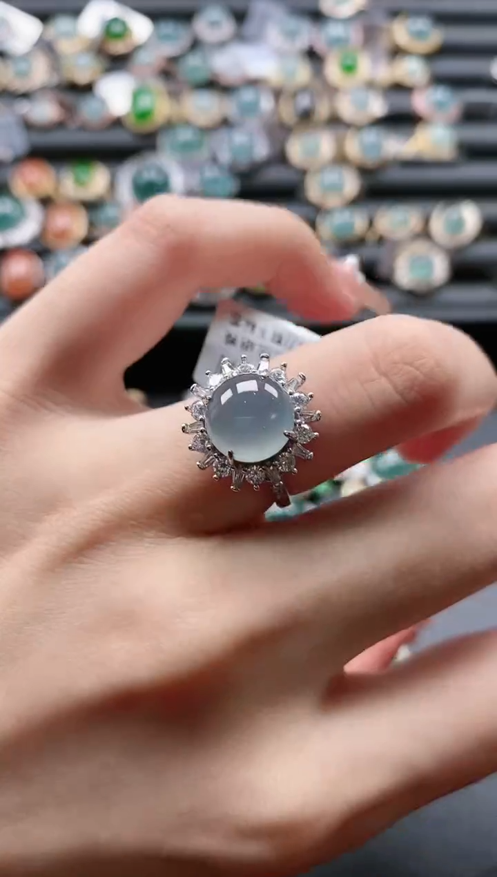 【闪购商品】翡翠戒指银S925镶嵌51511