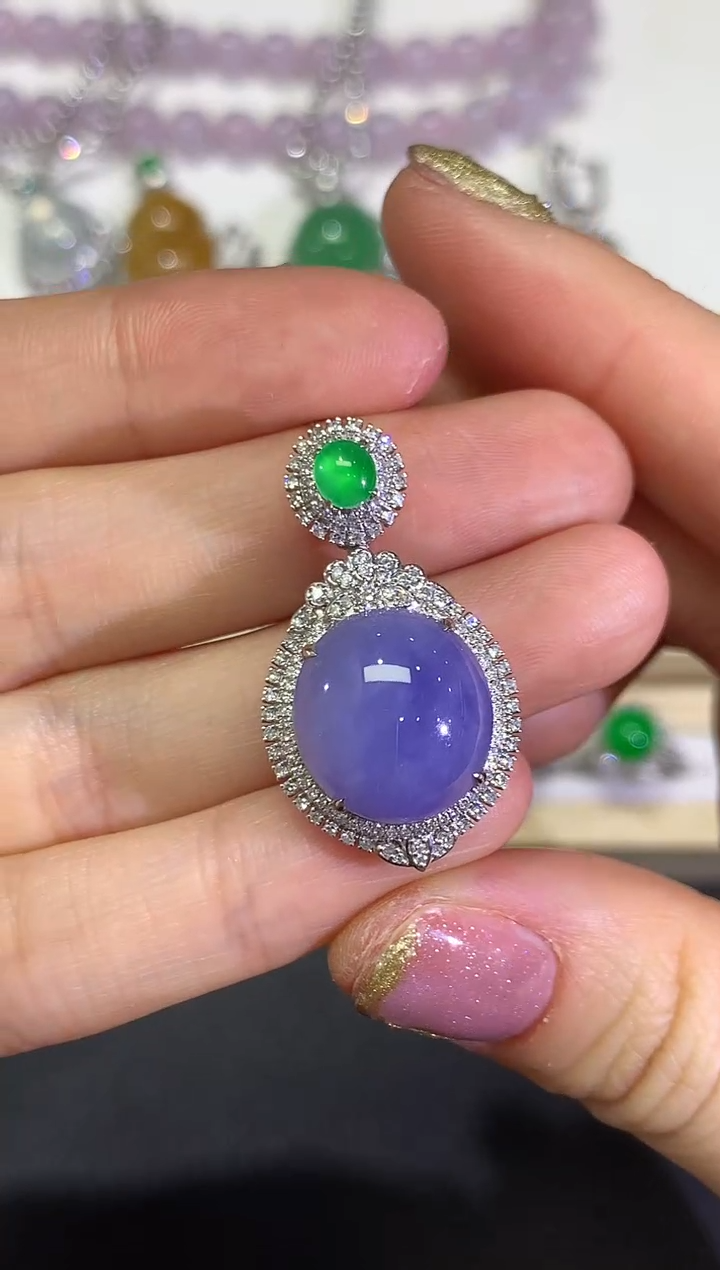 【闪购商品】翡翠颈饰18K金镶嵌团购32