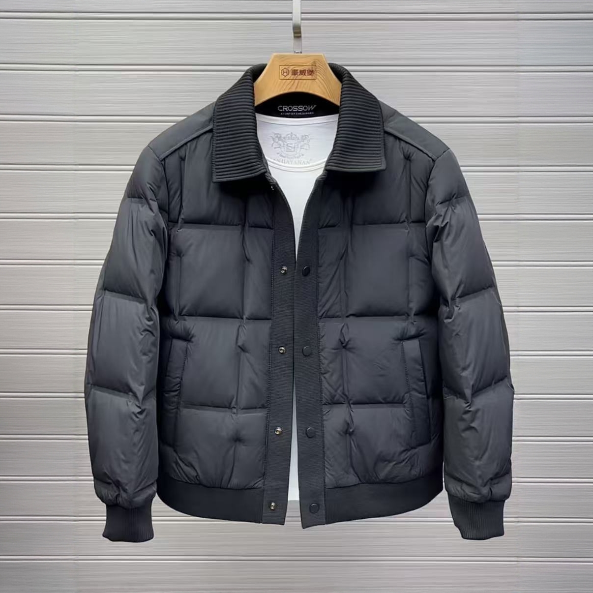 2025新款冬季轻薄羽绒服男防寒保暖商务休闲翻领90白鸭绒夹克外套
