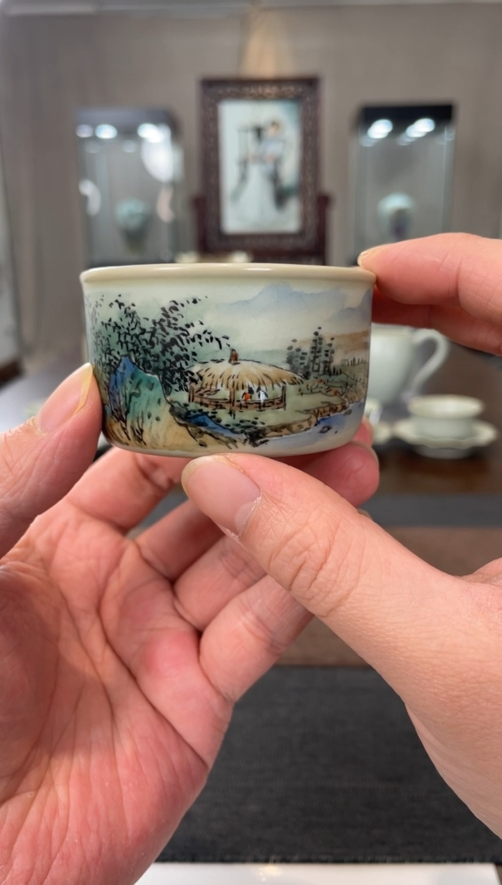 【闪购商品】杯子余秀华老师作品扳指杯（竹林茅草屋）