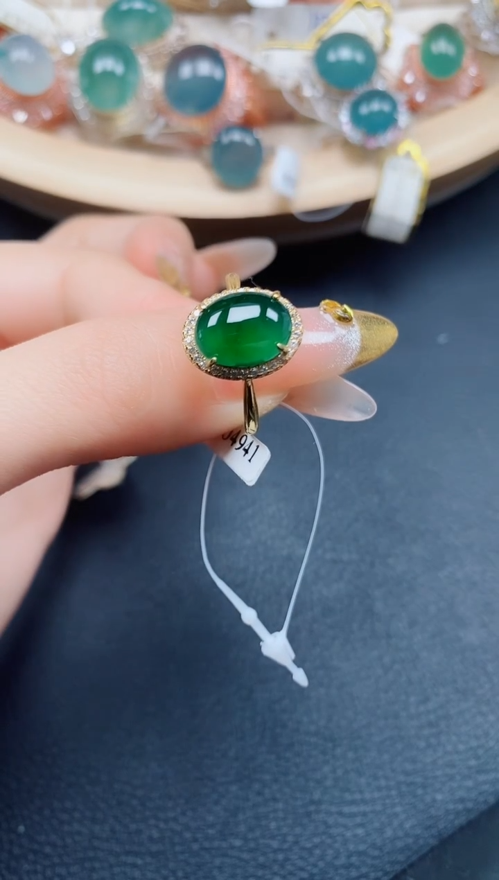 【闪购商品】翡翠戒指银S925镶嵌翡翠