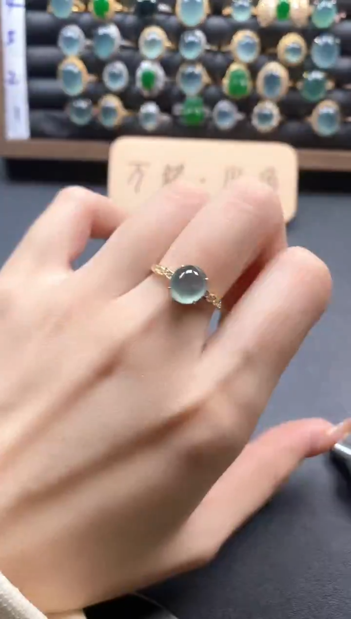 银S925镶嵌戒指翡翠51151