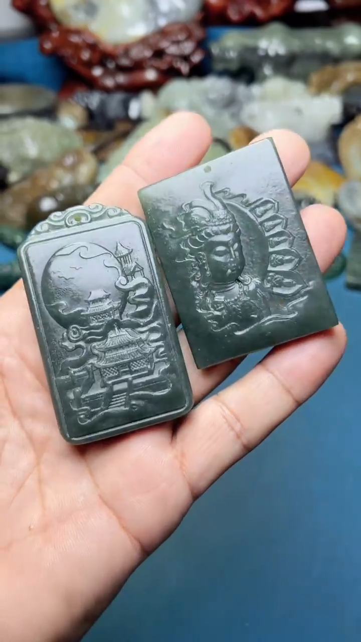 和田玉未镶嵌挂件.