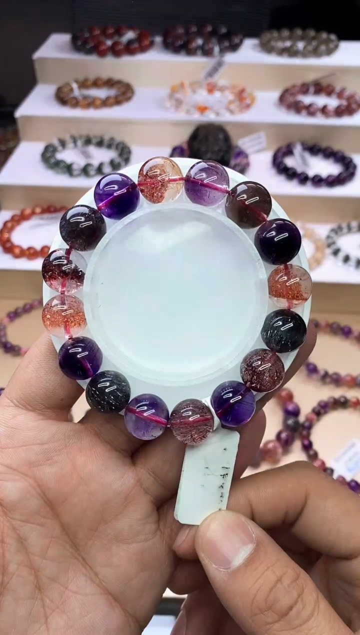 【闪购商品】水晶手链未镶嵌黑加仑超七单圈12m+