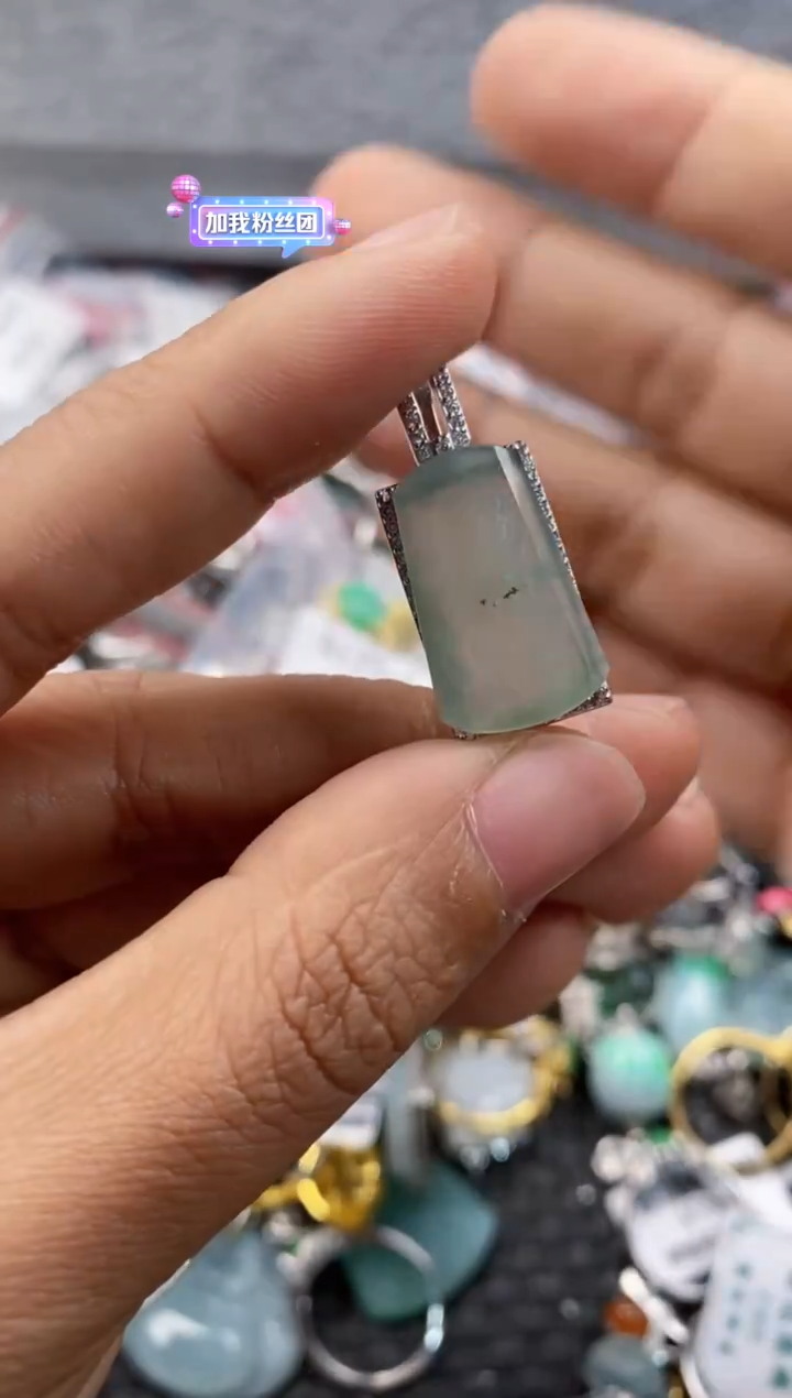 银S925镶嵌戒指翡翠444   10