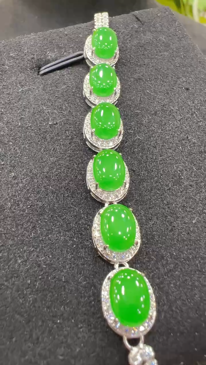 银S925镶嵌手链翡翠多样性团购发一件