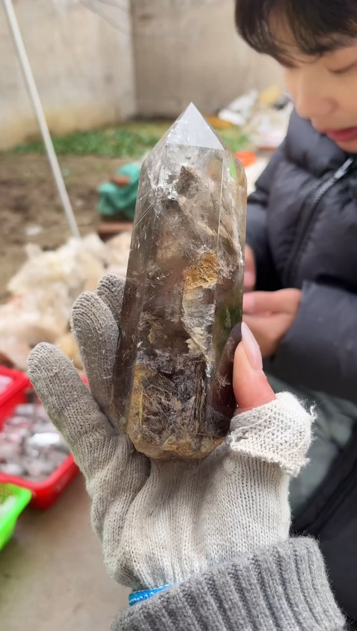 【闪购商品】水晶摆件未镶嵌幽灵发晶共生柱子 