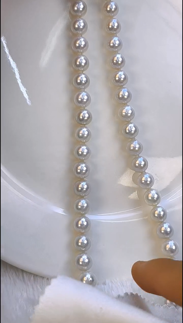 项链银S925镶嵌淡水珍珠8