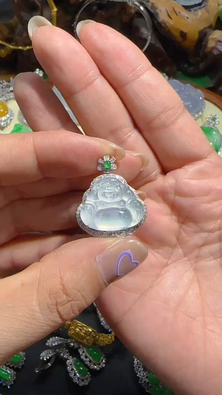 【闪购商品】翡翠吊坠(不含链)18K金镶嵌吊坠