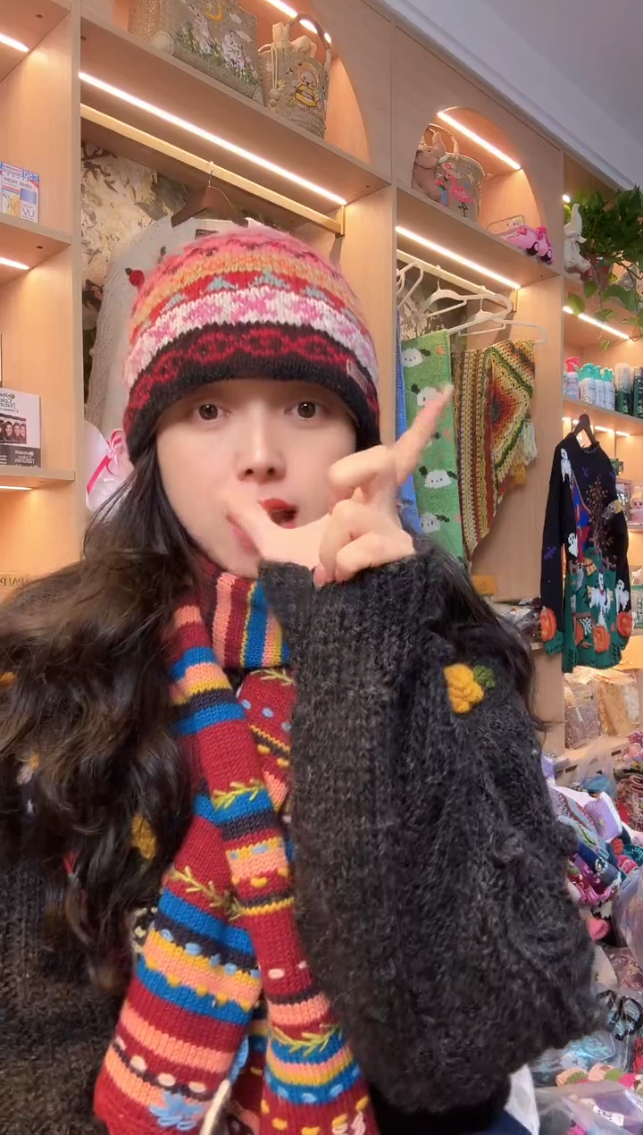 山羊毛玲*唄像素围巾 