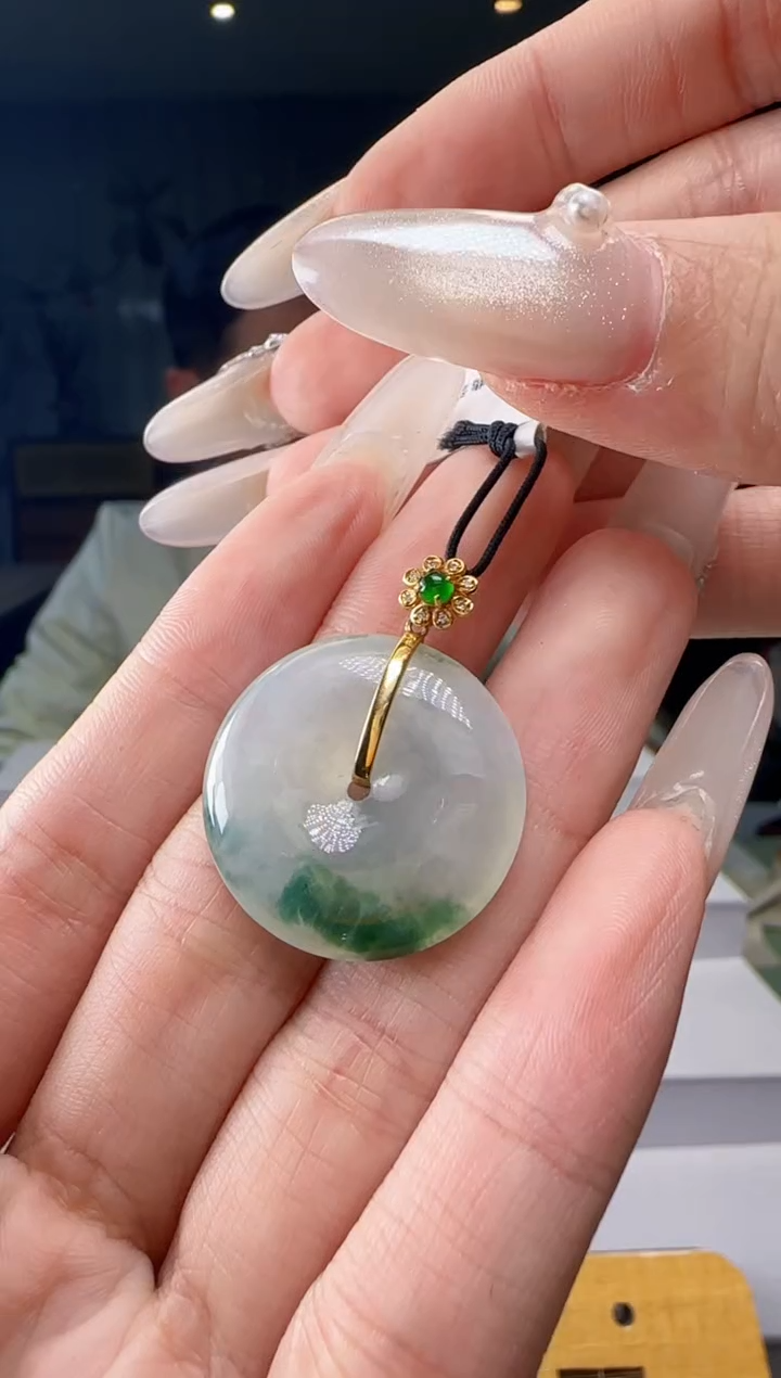 颈饰18K金镶嵌翡翠MM@@1960W1J0012