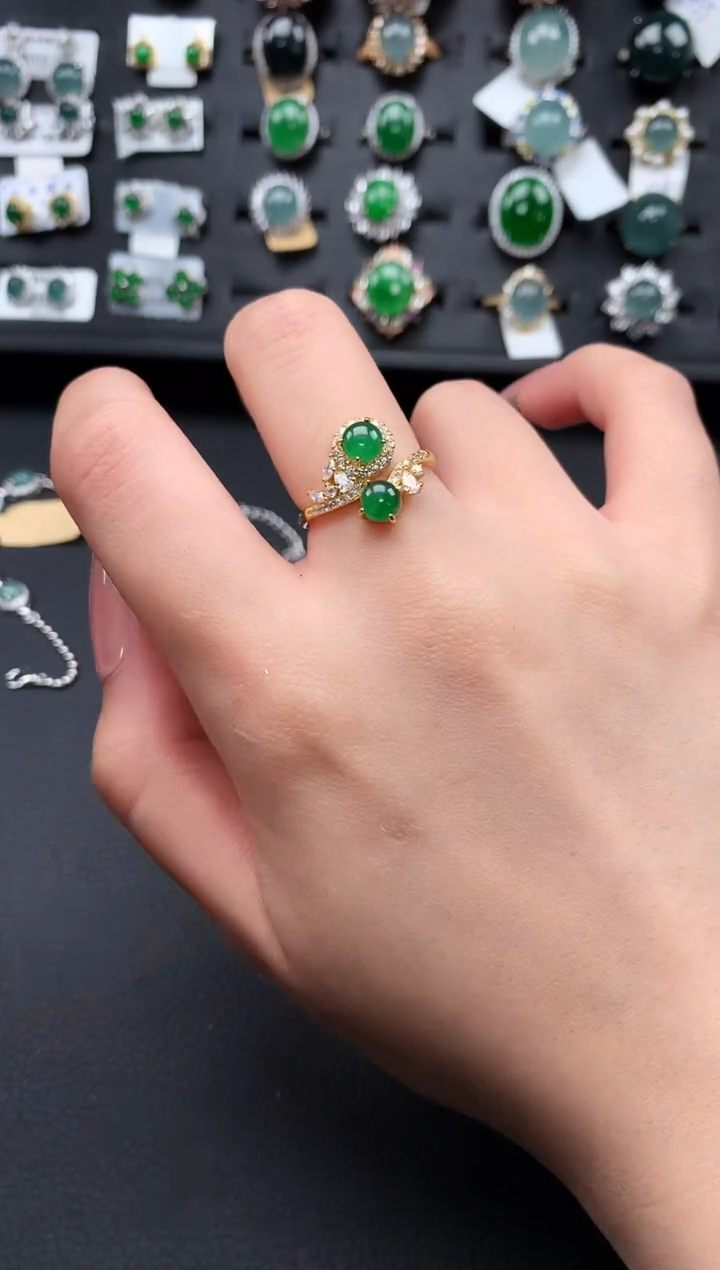 【闪购商品】翡翠戒指银S925镶嵌512412