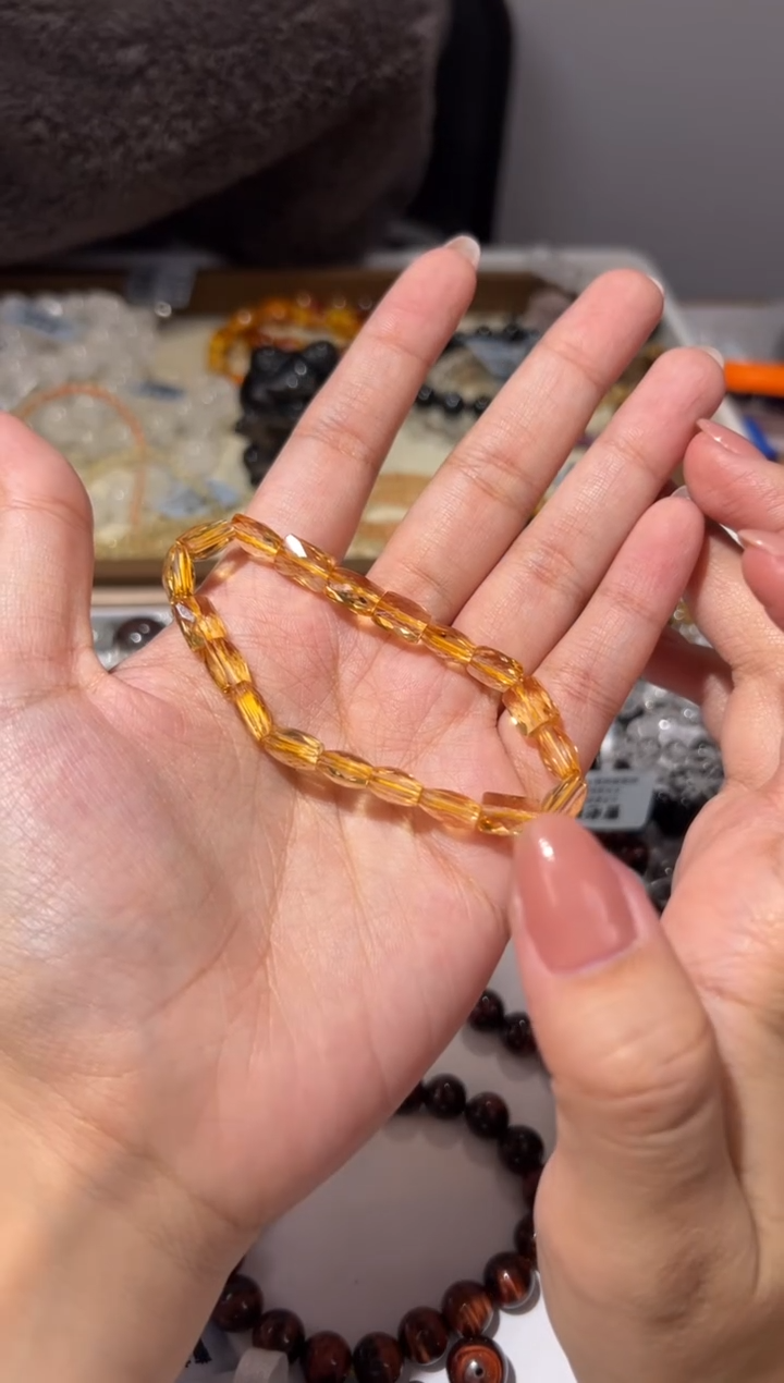 【闪购商品】水晶手链未镶嵌黄水晶切割面