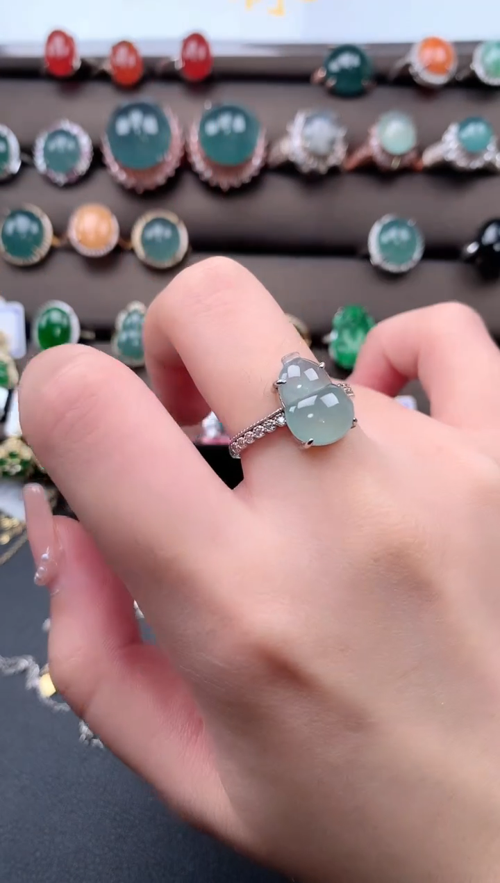 【闪购商品】翡翠戒指银S925镶嵌52141