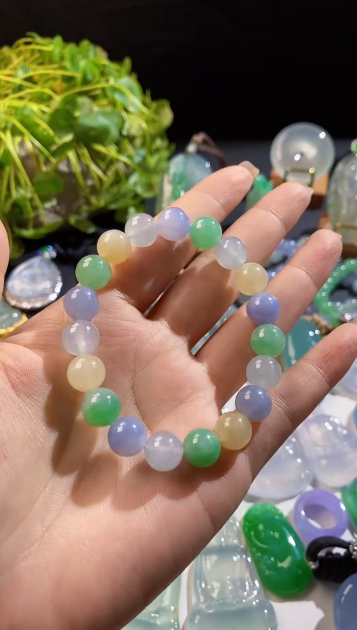 翡翠未镶嵌颈饰翡翠珠串