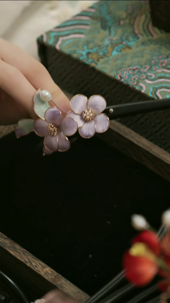 刺绣湘传礼纯手工发簪