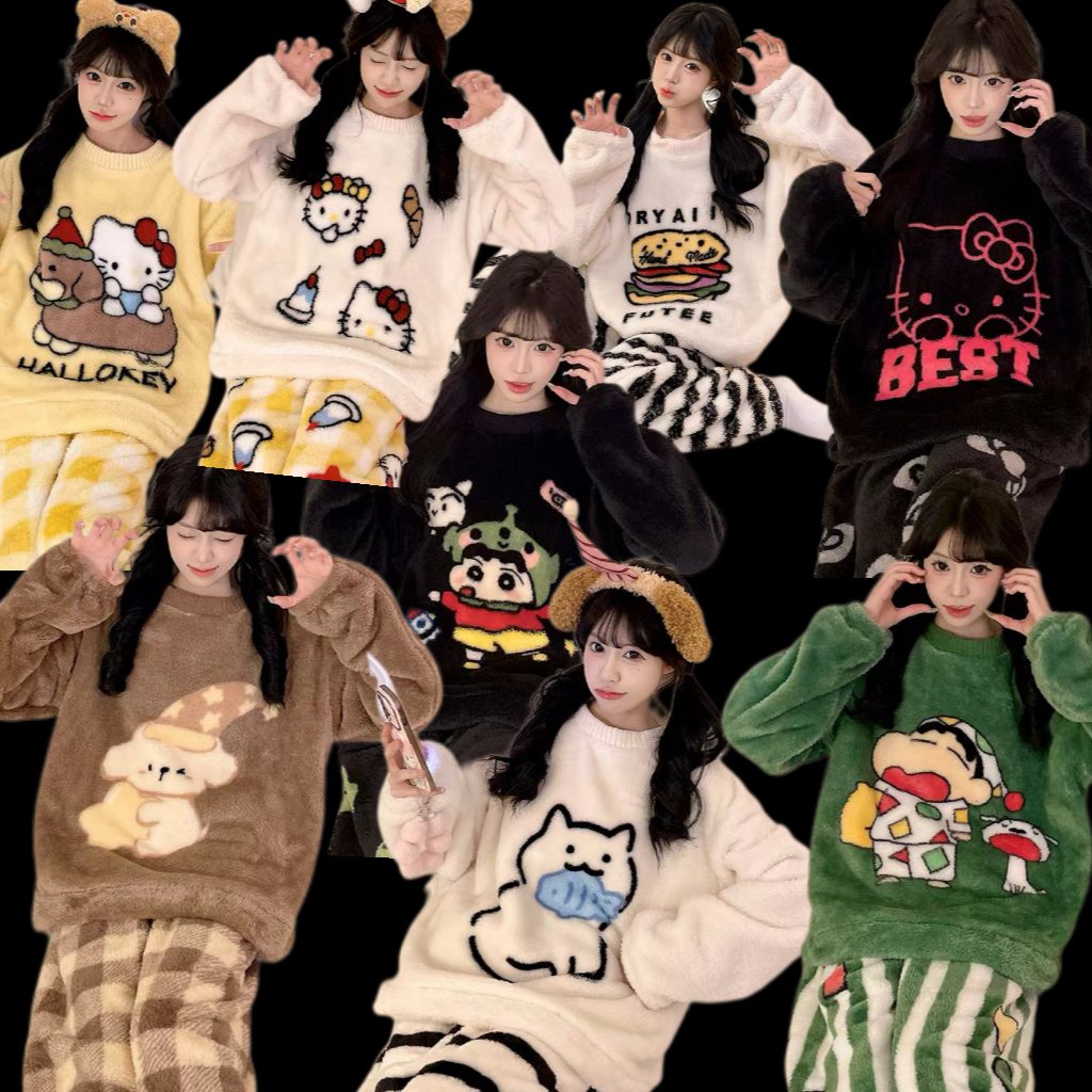 【绒款】女款睡衣冬季新款秋冬套头睡衣加厚甜美可外穿家居服