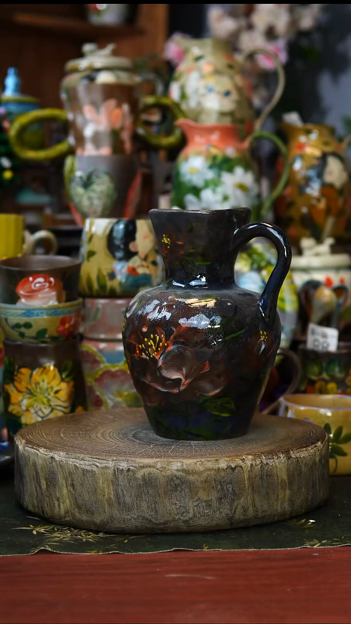 花瓶145景德镇手工手绘釉下彩