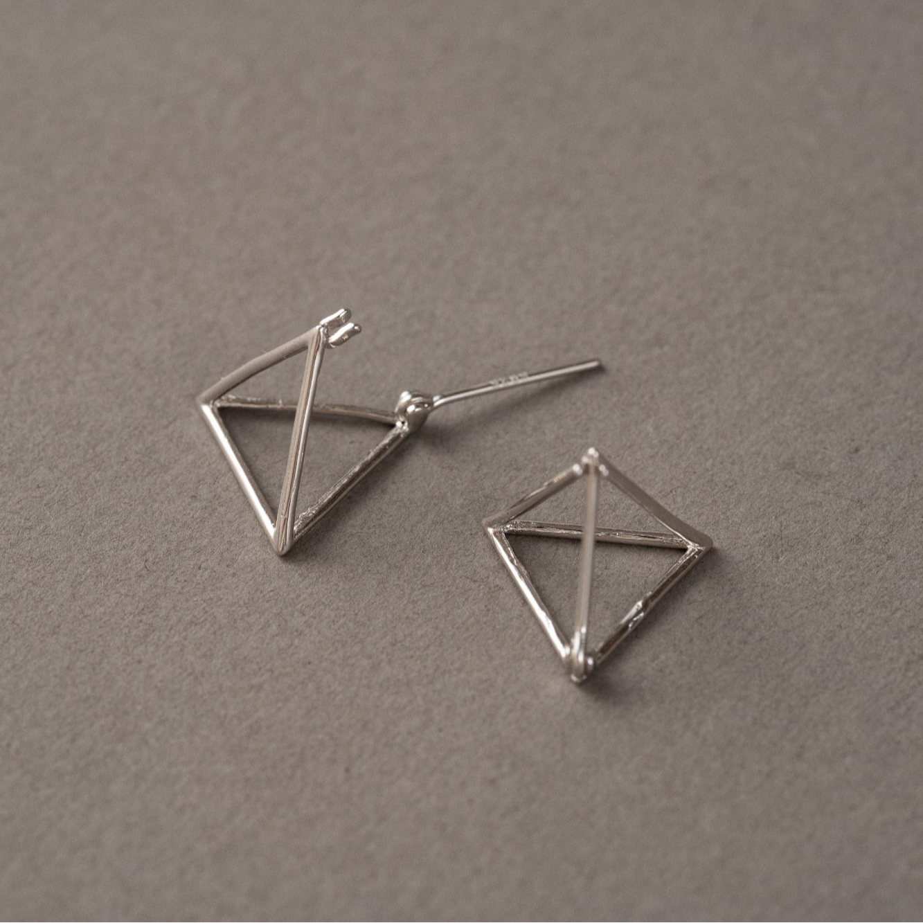 925银耳饰 【立体三角形】S925银耳扣