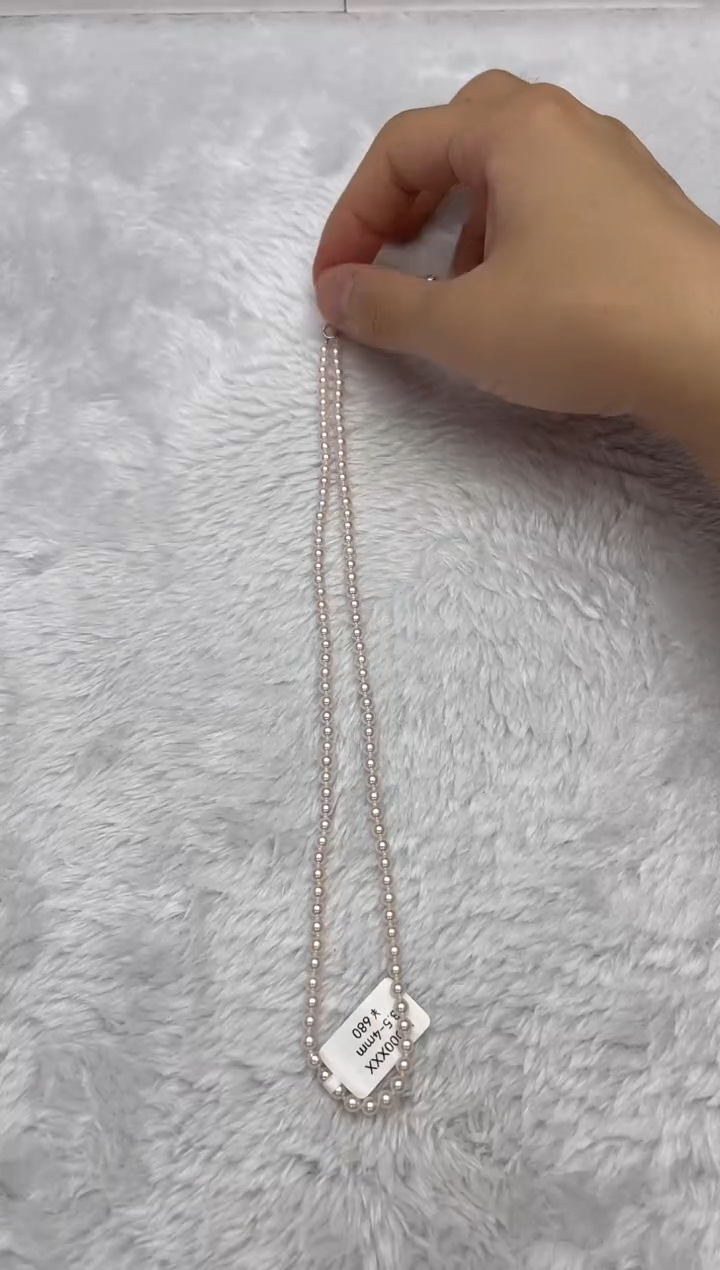 项链银S925镶嵌海水珍珠AK3.5-4mm