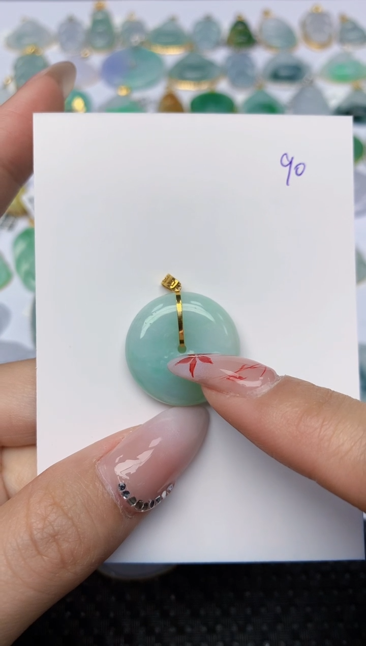 【闪购商品】翡翠颈饰18K金镶嵌 天然翡翠A货