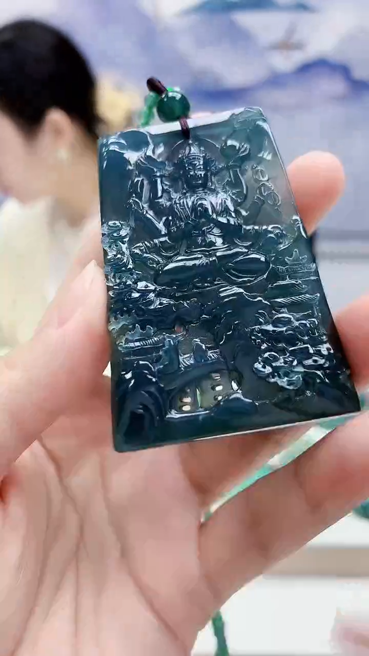 未镶嵌定制翡翠4852lr-毛货挂件赠珠链96
