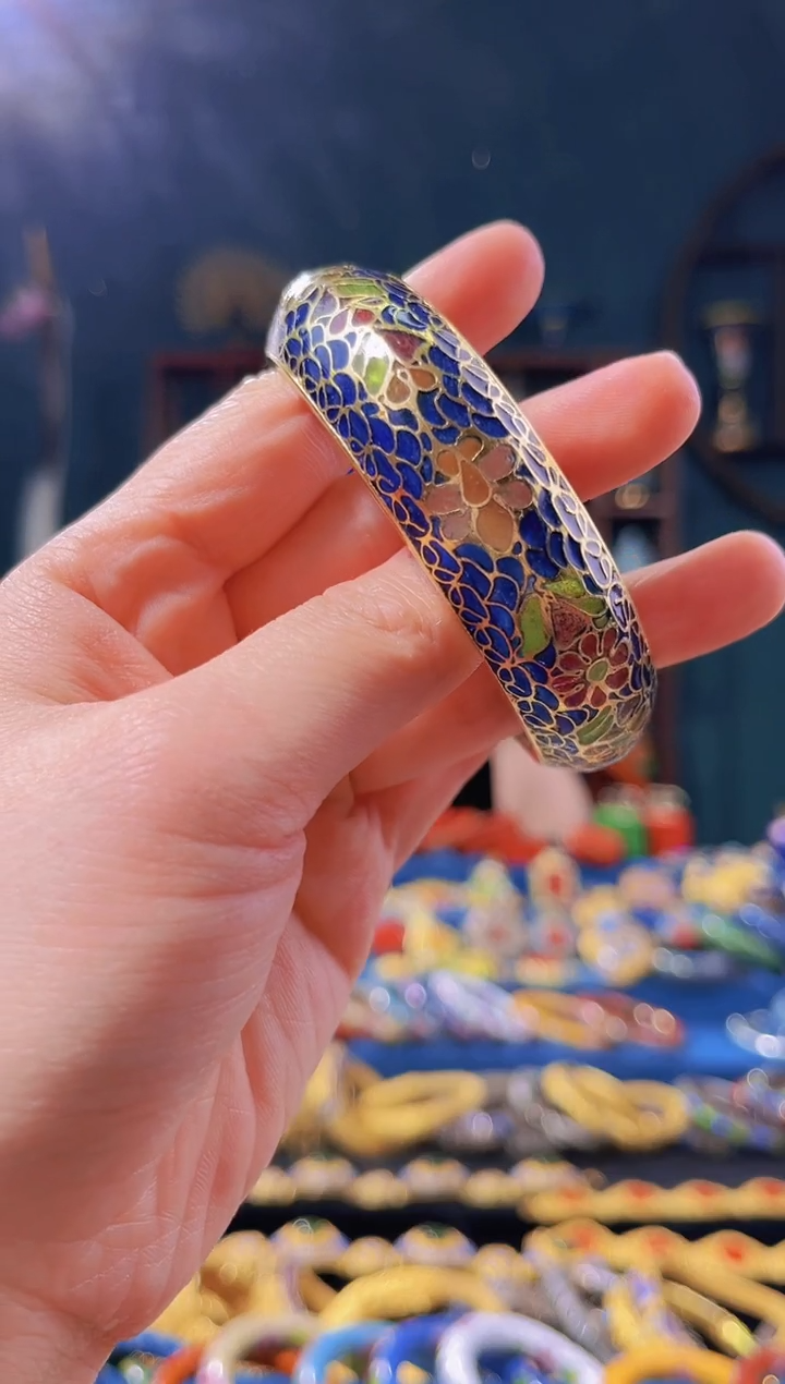 【闪购商品】非遗技艺景泰蓝脱胎手镯  宝蓝色