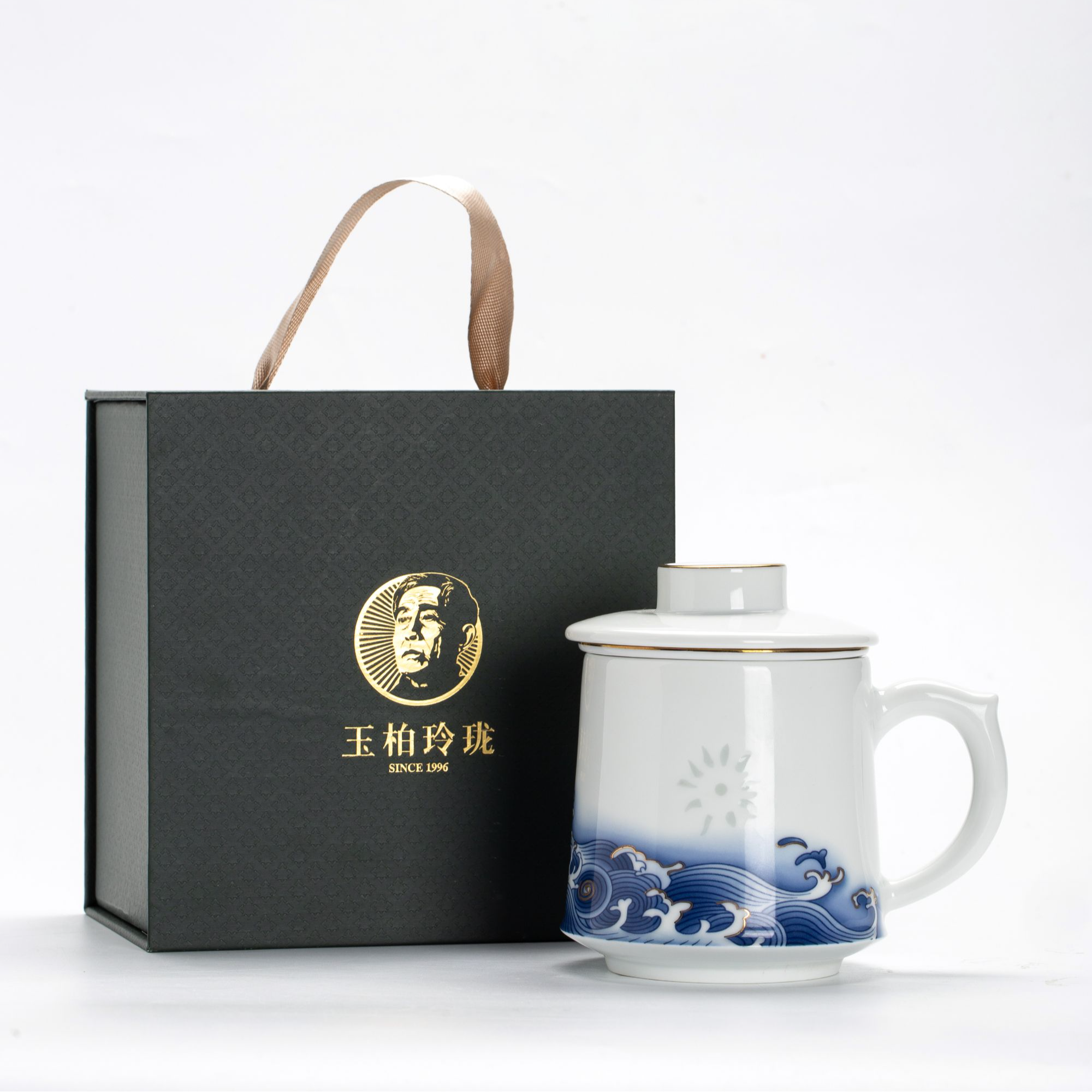 【玉柏玲珑】福海生财大号过滤杯茶水分离杯