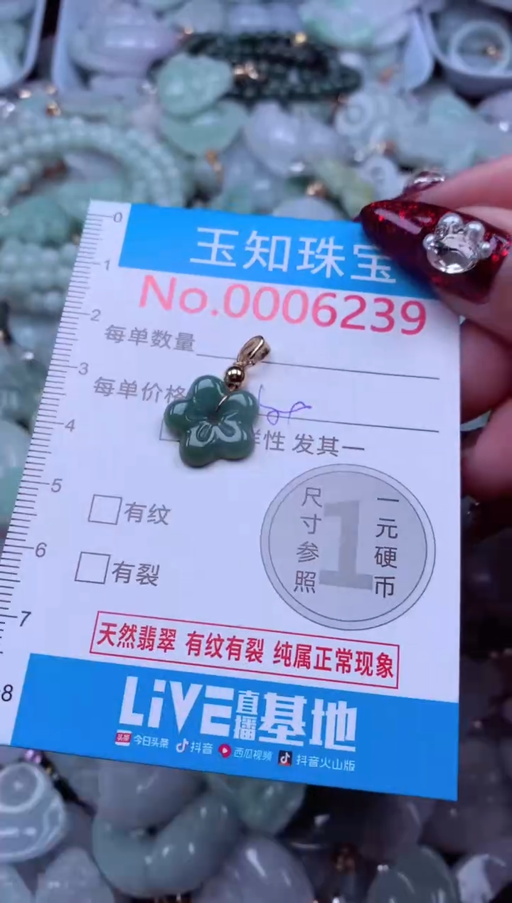 吊坠(不含链)未镶嵌翡翠6239