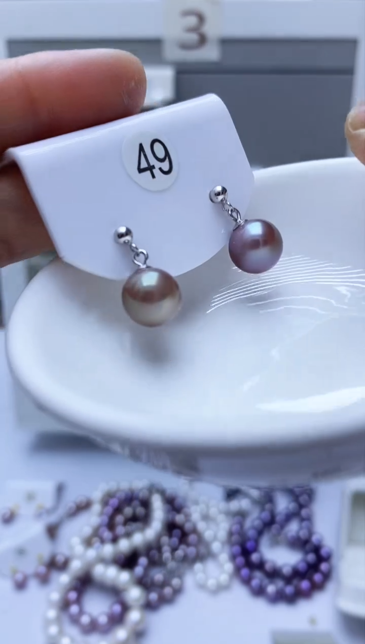 【闪购商品】淡水珍珠耳饰银S925镶嵌49