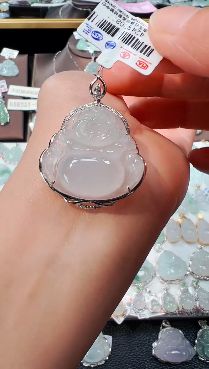 【闪购商品】翡翠吊坠(不含链)18K金镶嵌佛公吊坠827