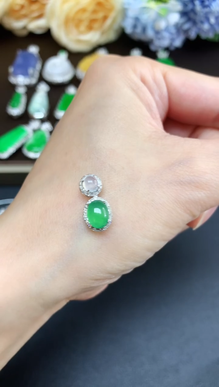 吊坠(不含链)18K金镶嵌翡翠26|2980