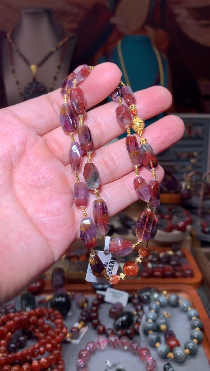 未镶嵌珠宝半成品水晶极光四色天眼随形万能链