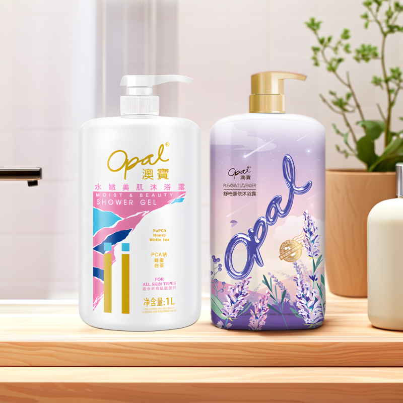 澳宝沐浴露水嫩美肌1L+1.055L清爽留香补水保湿清洁水润大容量