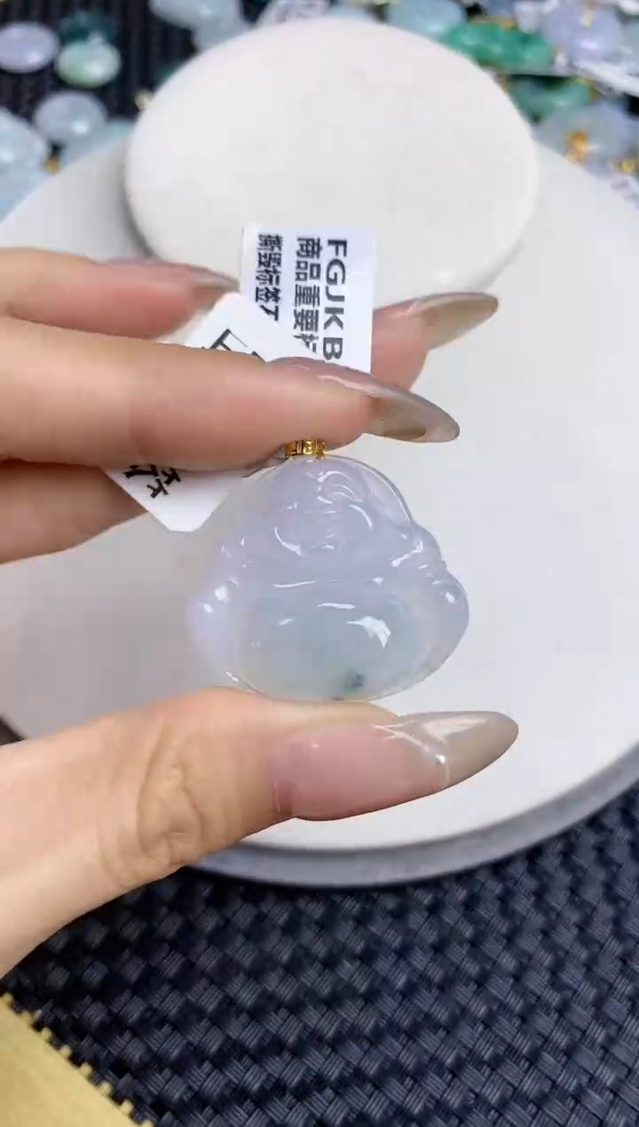 【闪购商品】翡翠颈饰18K金镶嵌天然翡翠A货