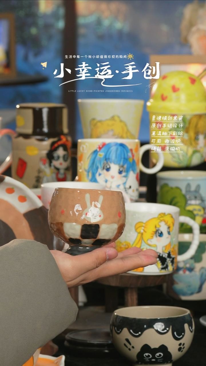 【闪购商品】小幸运纯手工手绘陶瓷