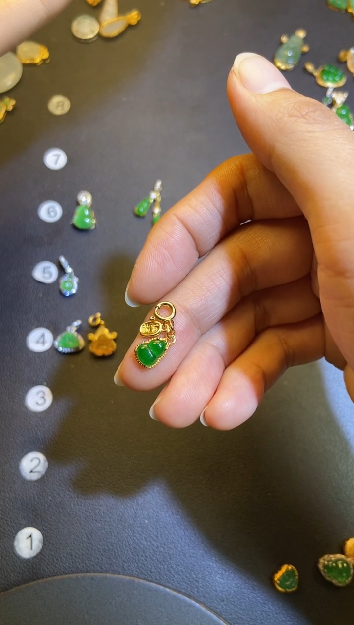 吊坠(不含链)银S925镶嵌翡翠1