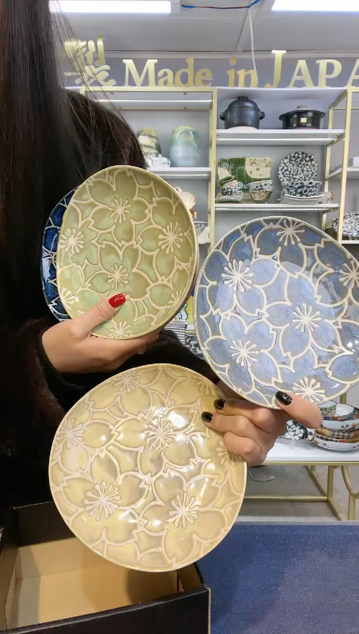 【闪购商品】碗耀变华樱三角甜品盘16.5cm5件套